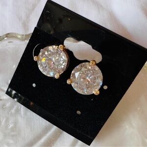 Kate Spade Gum Drop Crystal Earrings 14K G Plated